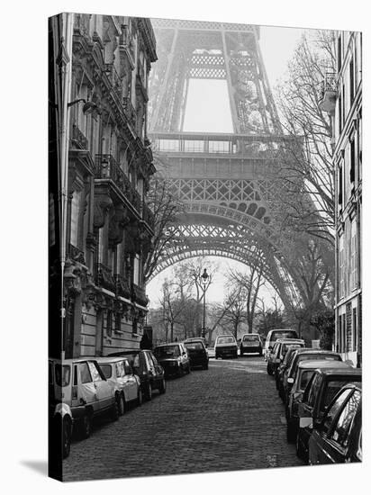 Street View of La Tour Eiffel-Clay Davidson-Stretched Canvas