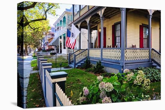 Street with Victorian Style Houses w Cape May, New Jersey-George Oze-Premier Image Canvas