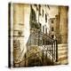 Streets Of Old Venice -Picture In Retro Style-Maugli-l-Stretched Canvas
