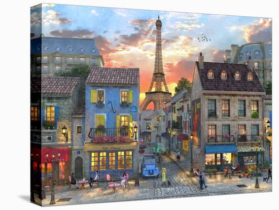 Streets of Paris-Dominic Davison-Stretched Canvas