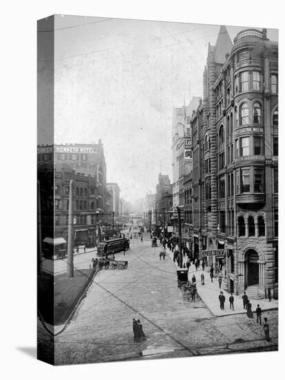 Streetscene, Seattle, Circa 1900-Asahel Curtis-Premier Image Canvas