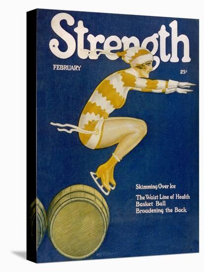Strength: Girl Ice Skating over Barrels-W.n. Clyment-Premier Image Canvas