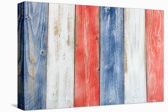 Stressed Wooden Boards Painted Red, White and Blue for Patriotic Concept of United States of Americ-tab62-Premier Image Canvas