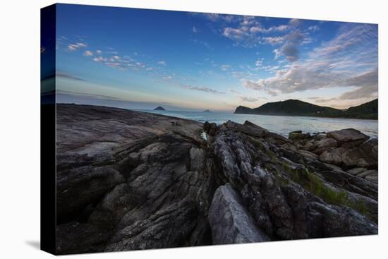 Striated Rocks at Camburi Beach at Sunrise-Alex Saberi-Premier Image Canvas