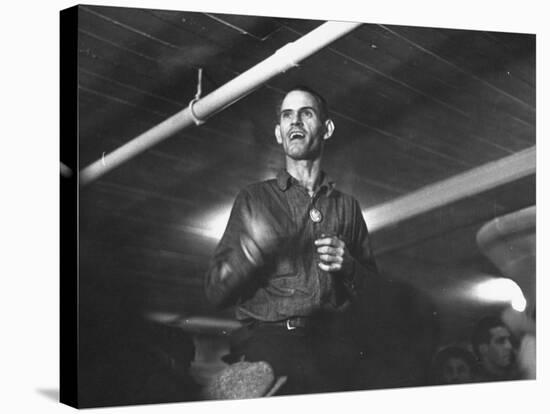 Striking Auto Worker Participating in Sit-In Inside Fisher Body Plant-William Vandivert-Premier Image Canvas