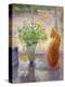 Striped Jug with Spring Flowers, 1992-Timothy Easton-Premier Image Canvas