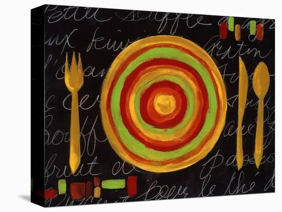 Striped Plate- Yellow-Susan Gillette-Premier Image Canvas