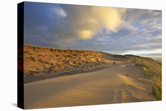 Stroller in the Costal Cliffs at the 'Rotes Kliff' on the Island of Sylt in the Evening Light-Uwe Steffens-Premier Image Canvas