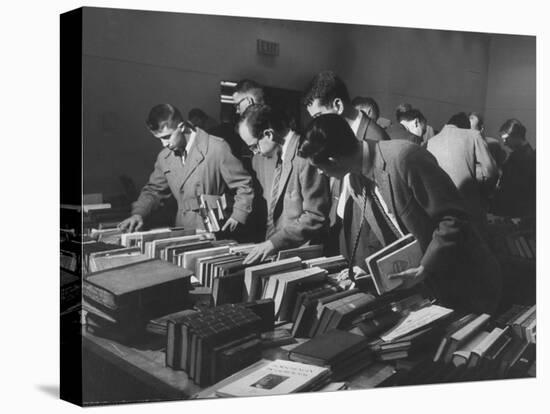 Students Buying Books at a Sale at Harvard University-Dmitri Kessel-Premier Image Canvas