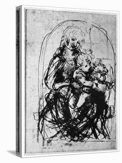 Studies for a Madonna Del Gatto, 15th Century-Leonardo da Vinci-Premier Image Canvas