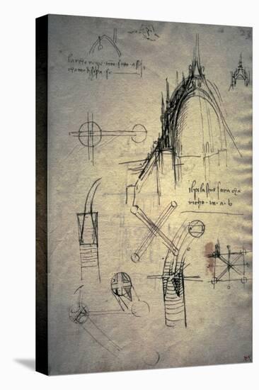 Studies for Lantern of Cathedral, Codex Trivulzianus, 1478-1490-Leonardo da Vinci-Premier Image Canvas