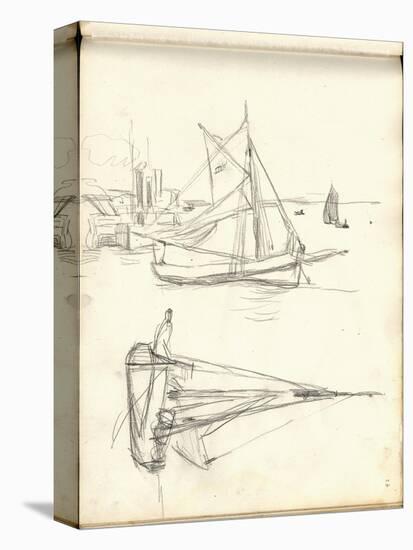 Studies of Boats (Pencil on Paper)-Claude Monet-Premier Image Canvas