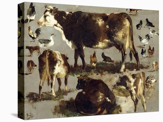 Studies of Cows, Hens, Roosters, a Goose and a Sheep-Rosa Bonheur-Premier Image Canvas