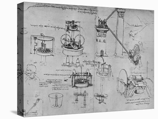 'Studies of Suction Pumps, Archimedes Tubes, Etc.', c1480 (1945)-Leonardo Da Vinci-Premier Image Canvas