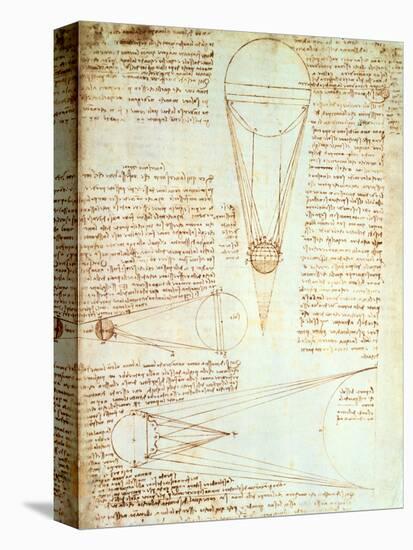 Studies of the Illumination of the Moon, Fol. 1R from Codex Leicester, 1508-1512-Leonardo da Vinci-Premier Image Canvas