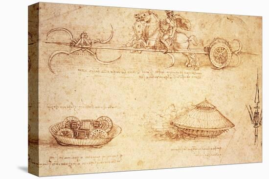 Studies of War Machines, 1485-Leonardo da Vinci-Premier Image Canvas