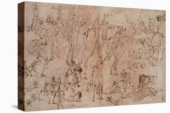Studies of Warriors, Horsemen, and Lions, 1528-33-Perino Del Vaga-Premier Image Canvas