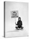 Studio Photos of Gloria Steinem Sitting on Floor with Sign That Says 'We Shall Overcome", 1965-Yale Joel-Premier Image Canvas