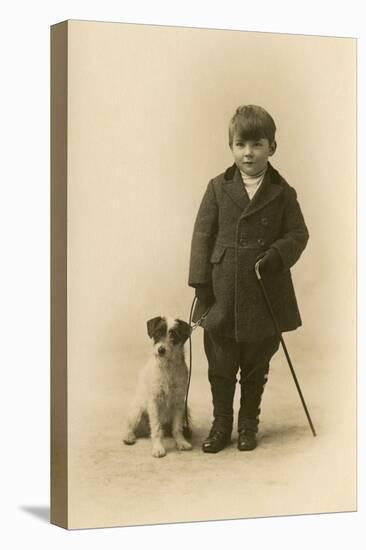 Studio Portrait, Boy with Terrier Dog-null-Premier Image Canvas