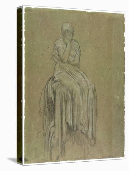 Study for Solitude, C.1890 (Chalk on Paper)-Frederick Leighton-Premier Image Canvas