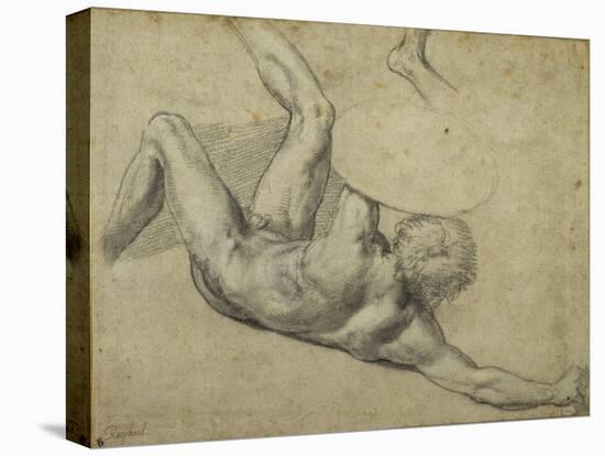 Study for Warrior Fallen in 'The Battle of Constantine', Sala Di Costantino (Chalk on Paper)-Giulio Romano-Premier Image Canvas