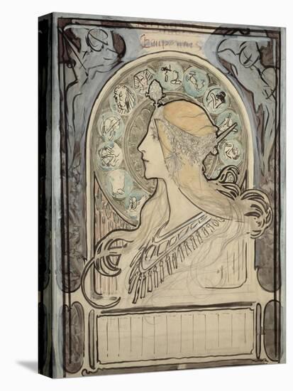 Study for 'Zodiac', 1896-Alphonse Mucha-Premier Image Canvas