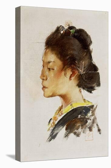 Study Head of a Japanese Girl, 1890-92-Robert Frederick Blum-Premier Image Canvas