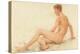 Study of a Male Nude, Seated, Turning Away to the right (W/C on Paper)-Henry Scott Tuke-Premier Image Canvas