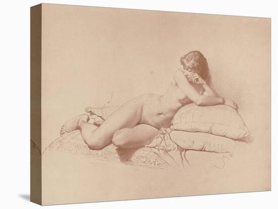 Study of a Reclining Female Nude, 1885-Mihaly von Zichy-Premier Image Canvas