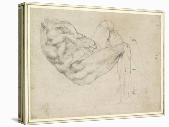 Study of a Recumbent Male Figure, Recto-Michelangelo Buonarroti-Premier Image Canvas