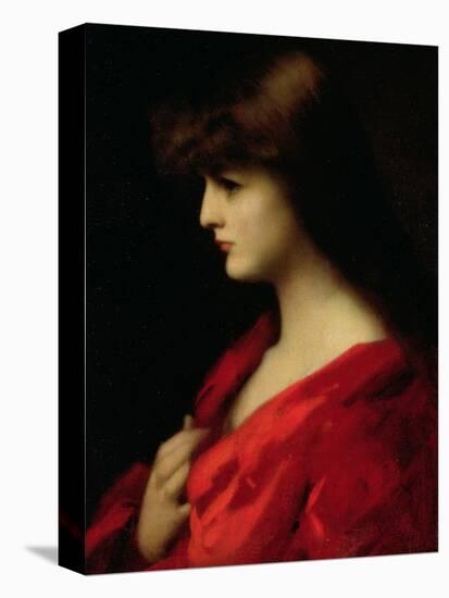 Study of a Woman in Red, Early 1890s-Jean-Jacques Henner-Premier Image Canvas