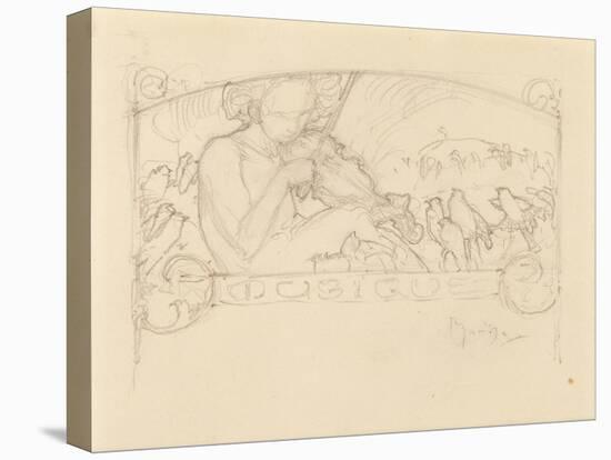 Study of a Woman Playing Violin-Alphonse Mucha-Premier Image Canvas