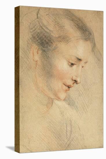 Study of a Woman's Head, 1710s-Jean Antoine Watteau-Premier Image Canvas