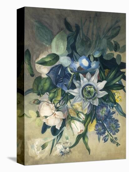 Study of Convulvulus, Passion Flower and Rose, c.1840-null-Premier Image Canvas