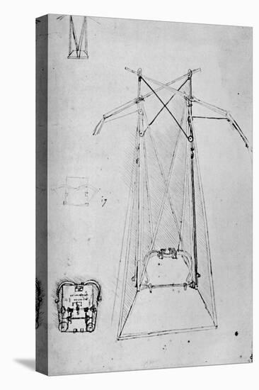'Study of Motive Apparatus of Flying Machine with Ground Plan of Mechanism of Base', 1928-Leonardo Da Vinci-Premier Image Canvas