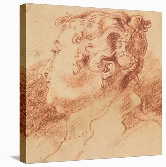 Study of Woman's Head, C. 1725-Jean Antoine Watteau-Premier Image Canvas