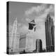 Stunt Man Jack Wylie Kite-Flighting over the Chicago River-Al Fenn-Premier Image Canvas