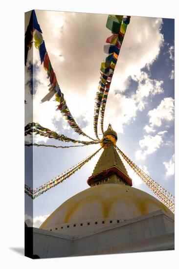 Stupa (Buddhist Temple) with colorful prayer flags in Kathmandu, Nepal-David Chang-Premier Image Canvas