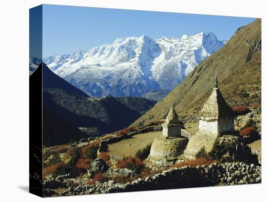 Stupas on the Path to Tengboche, Khumbu Himal, Himalayas, Nepal-James Green-Premier Image Canvas