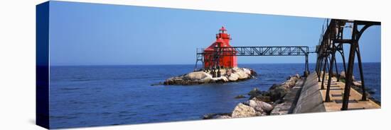 Sturgeon Bay Canal North Pierhead Lighthouse, Sturgeon Bay, Door County, Wisconsin, USA-null-Premier Image Canvas