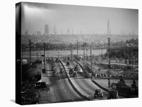 Subject: New York City Skyline Seen from Highway-Andreas Feininger-Premier Image Canvas