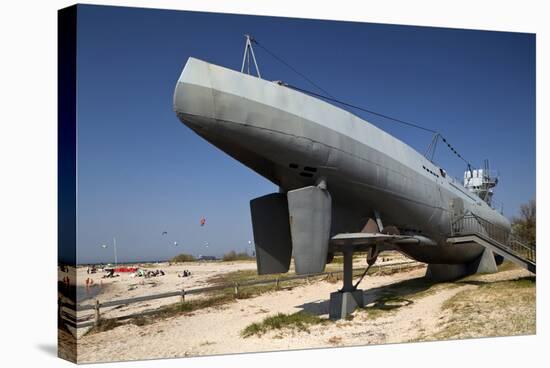 Submarine U995 in front of the Marine Memorial, Baltic Spa Town of Laboe, Germany-null-Stretched Canvas