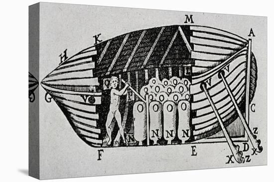 Submarine with Propulsion System, 1680, Designed by Giovanni Alfonso Borelli (1608-1679,-null-Premier Image Canvas