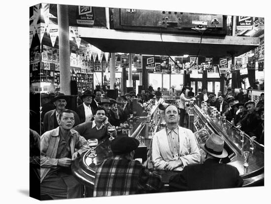 Subway Series: Rapt Audience in Bar Watching World Series Game from New York on TV-Francis Miller-Premier Image Canvas