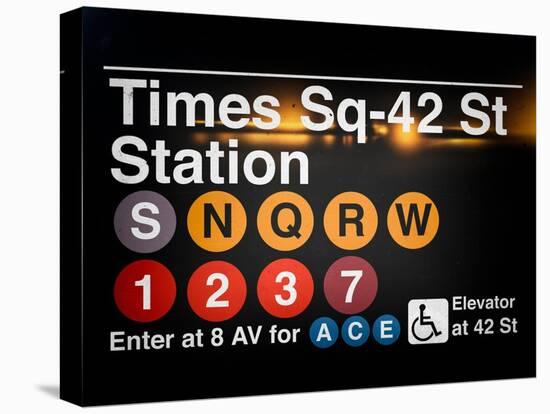 Subway Times Square - 42 Street Station - Subway Sign - Manhattan, New York City, USA-Philippe Hugonnard-Stretched Canvas