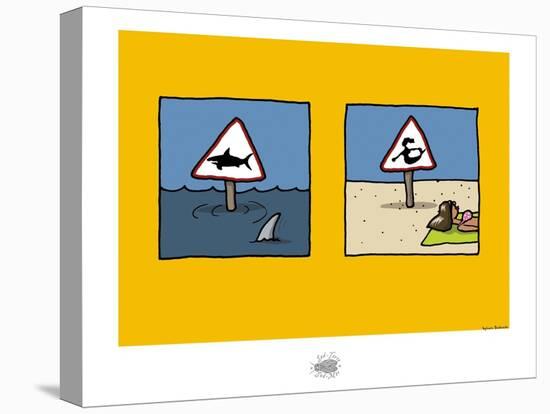 Sud-Mer-Sud-Terre - Dangers de la plage-Sylvain Bichicchi-Stretched Canvas