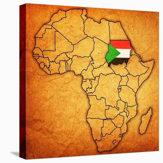 Sudan on Actual Map of Africa-michal812-Stretched Canvas