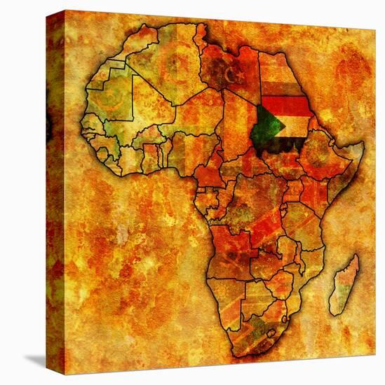 Sudan on Actual Map of Africa-michal812-Stretched Canvas