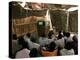 Sudanese Refugees Watch a World Cup Soccer Mach at the Zamzam Refugee Camp-null-Premier Image Canvas