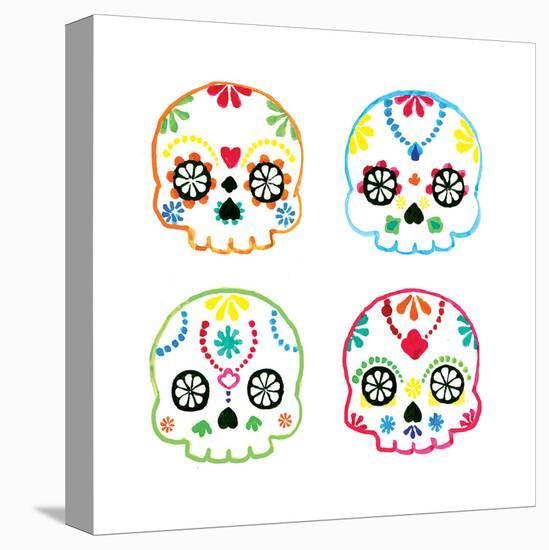 Sugar Magnolia Skulls-Rosa Mesa-Stretched Canvas